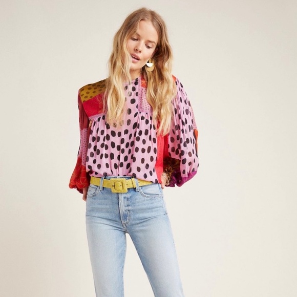 Anthropologie Bl^nk London Miranda Peasant Blouse, XL - Picture 2 of 16
